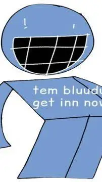 ai character: BLUUDUD COMING  background