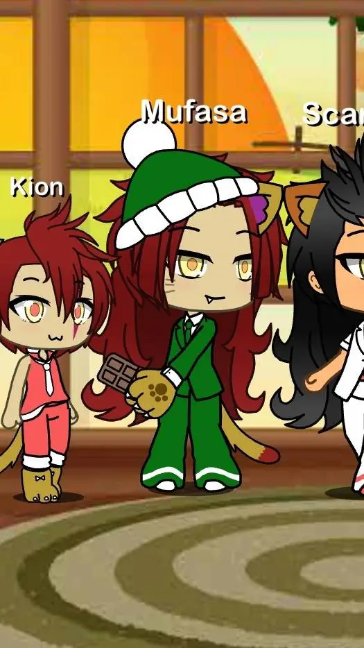 ai character: Lion King chrismas background