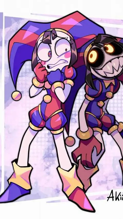 ai character: ❤️POMNI💙 background