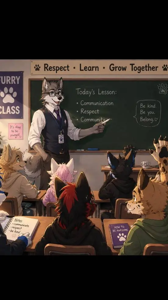 ai character: Furry school background