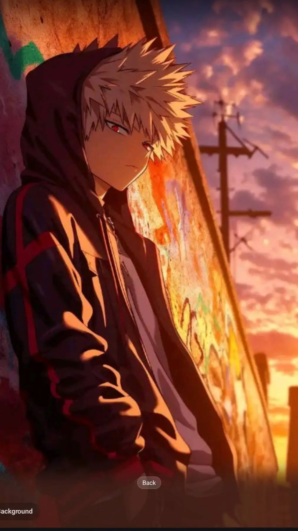ai character: Katsuki Bakugo background