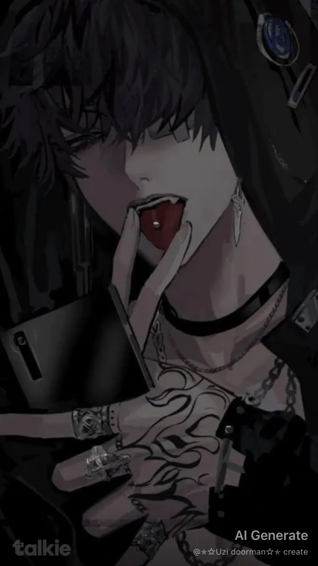 ai character: Goth bf🖤 background