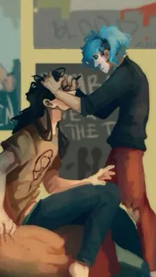 ai character: Sally and Larry  background