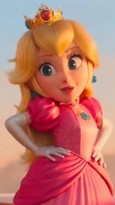 ai character: Princess Peach  background