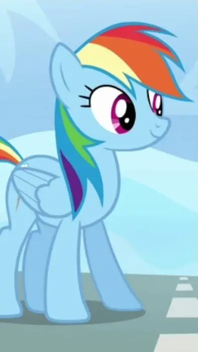 ai character: Rainbow dash  background