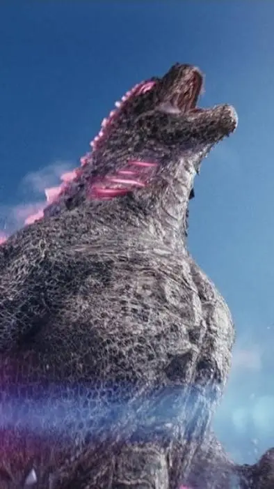 ai character: Evolved godzilla  background