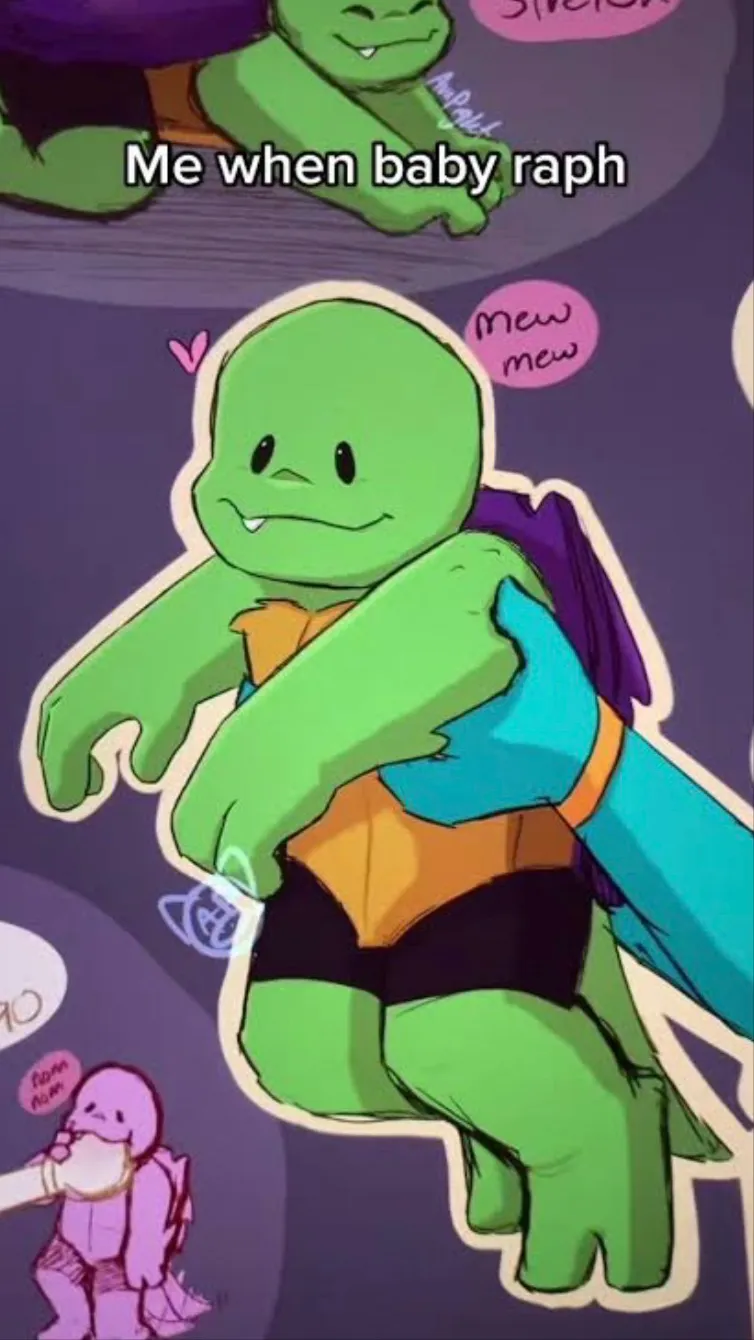 ai character: Rottmnt baby raph  background