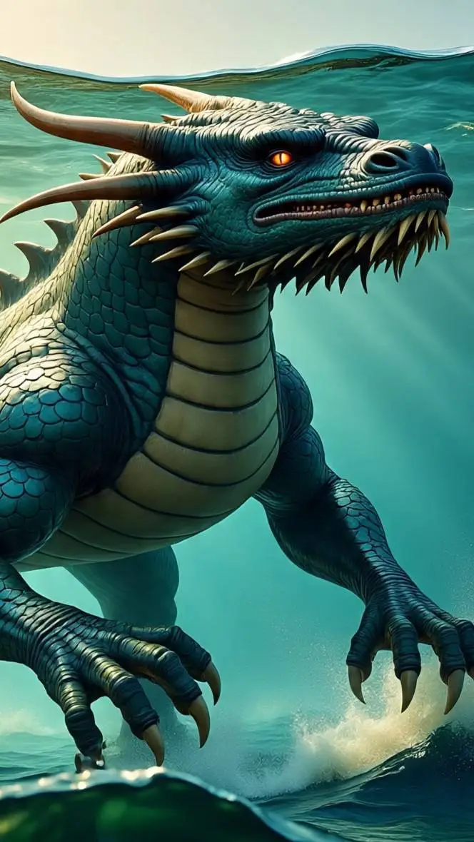 ai character: Godzilla  background