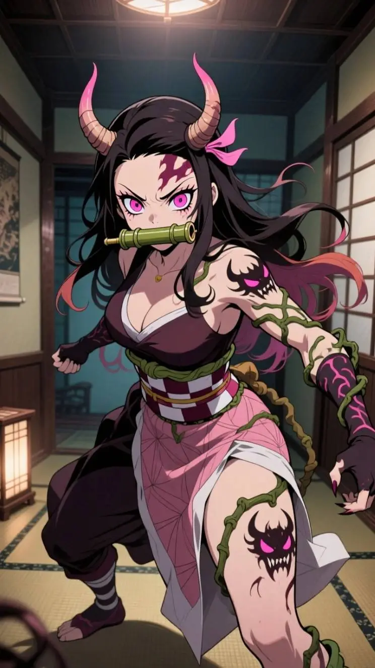 ai character: nezuko demonio background