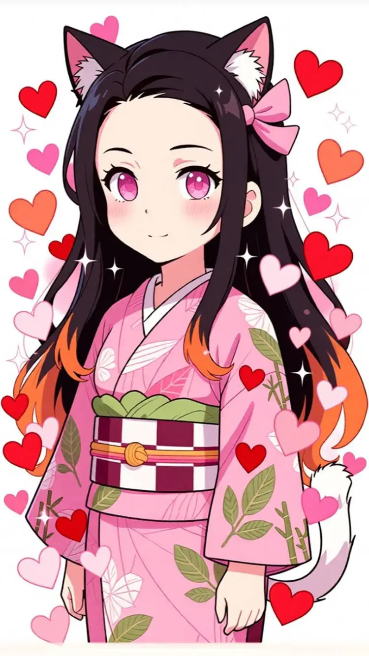 ai character: nezuko gatita background