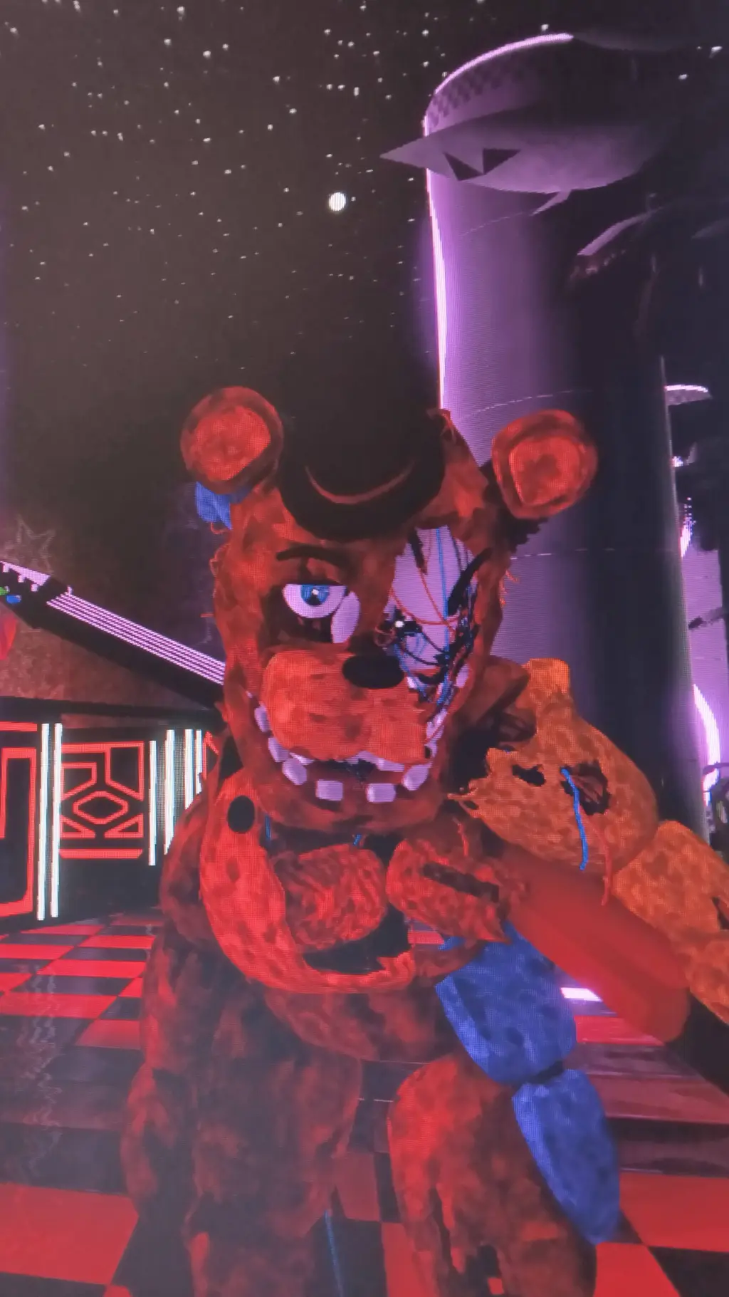 ai character: La Freddy comb background