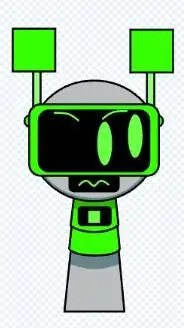 ai character: green bot  background