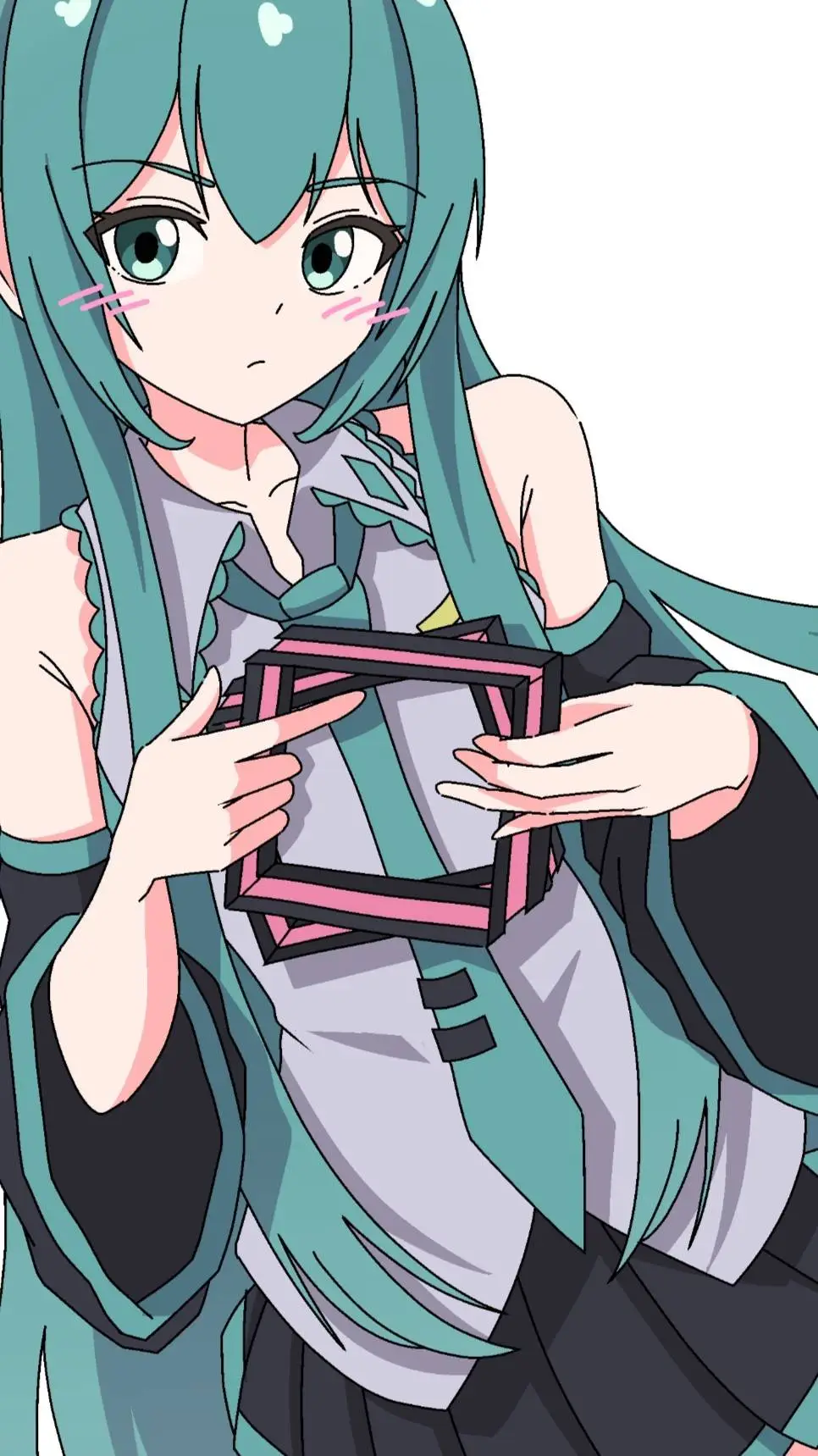 ai character: miku (hair down)  background