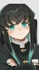 ai character: muichiro cat background