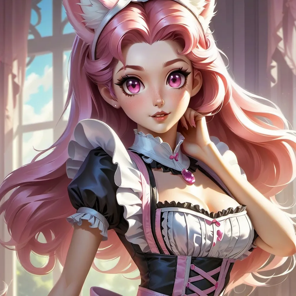 chat with ai character: Furry heat maid 