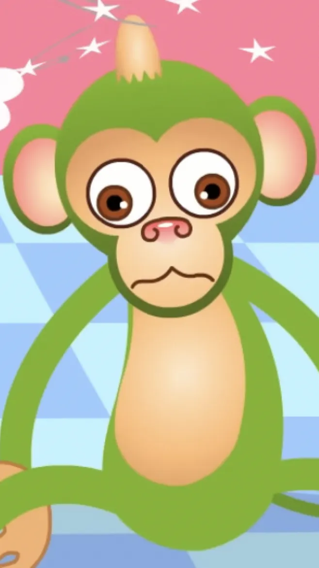 ai character: Green Monkey background