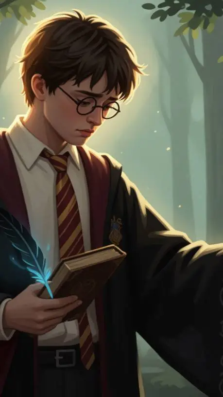 ai character: Harry Potter💙🩷 background