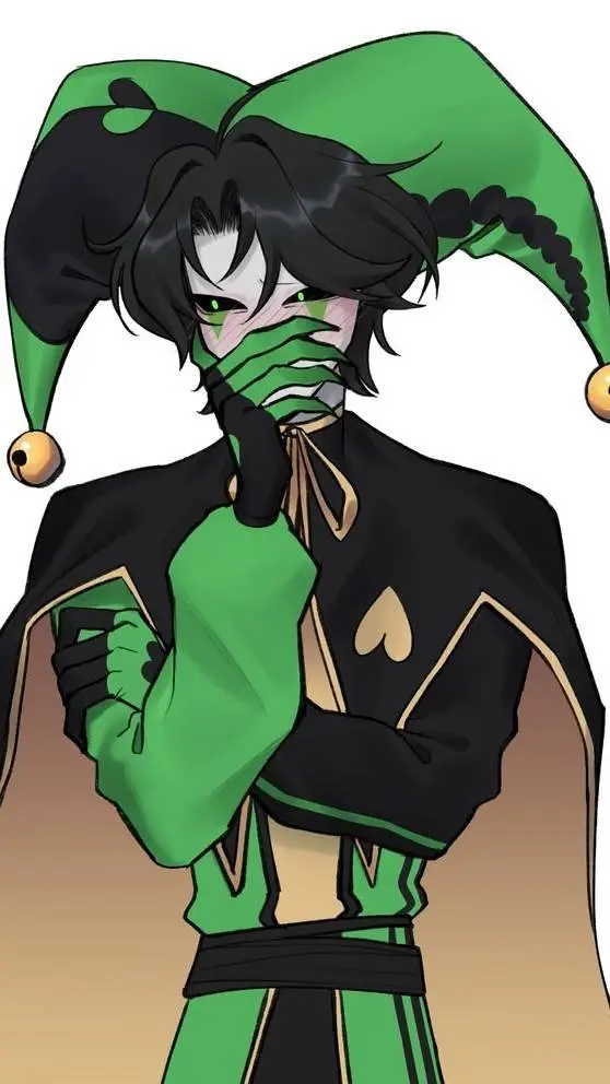ai character: 👽Harlequin🐸 background