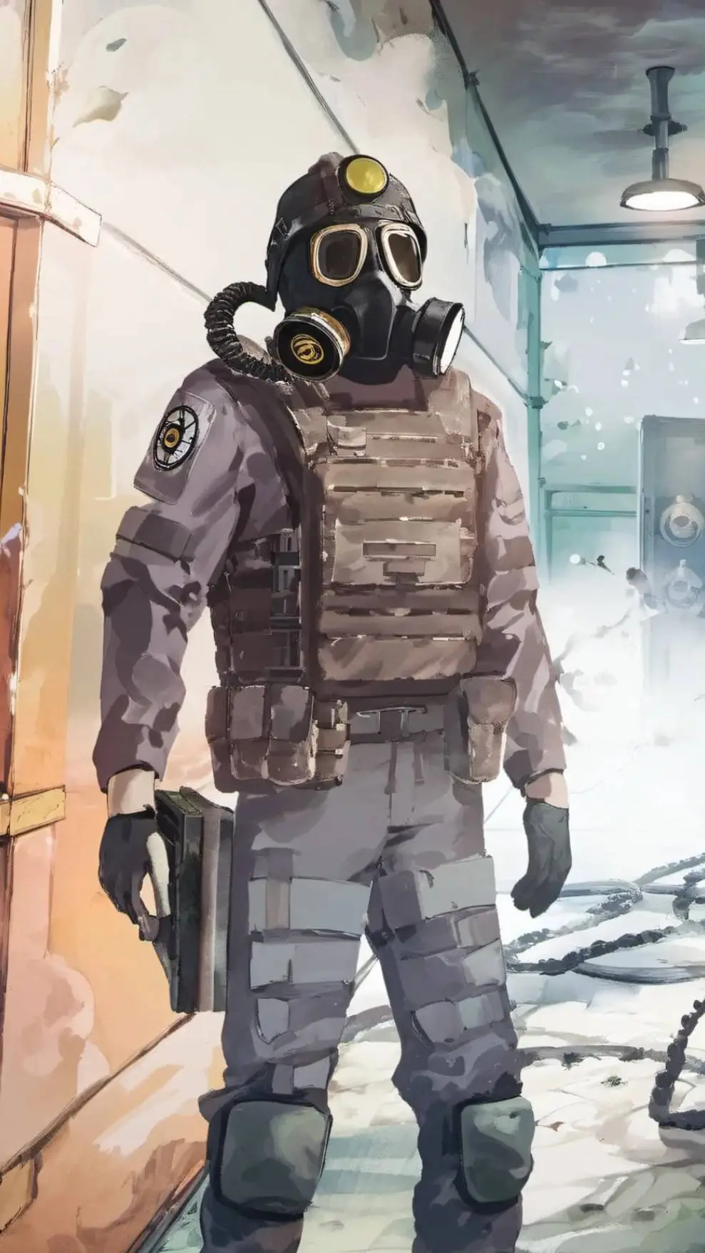 ai character: SCP guard  background