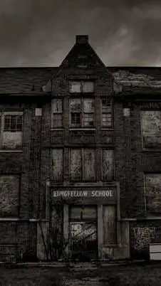 ai character: abandoned school  background