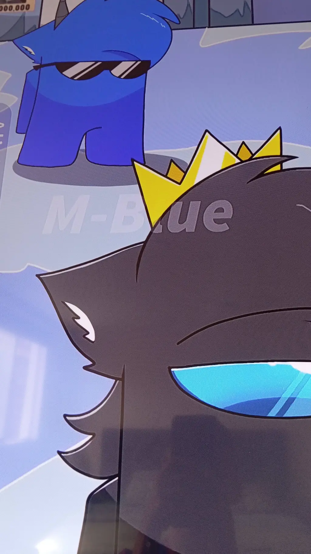 ai character: M-Blue x Black background