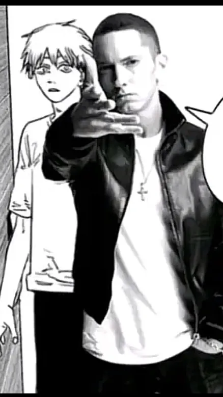 ai character: Eminem X chainsaw  background