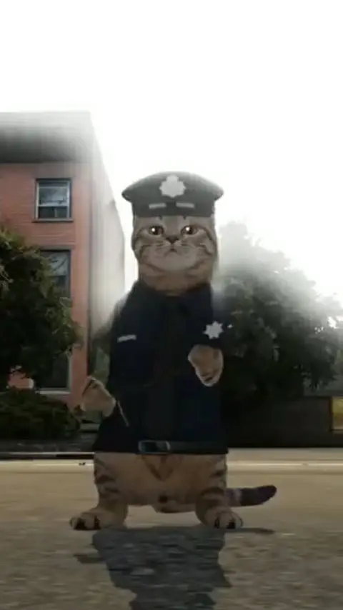 ai character: Полиция cat background