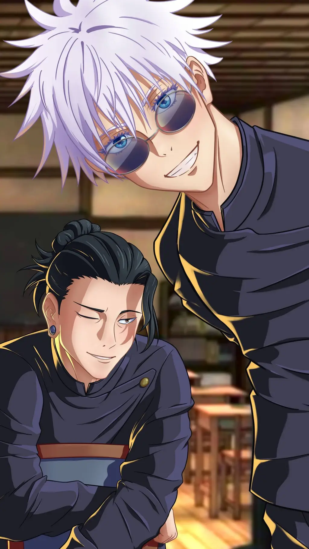 ai character: Gojo, Geto background