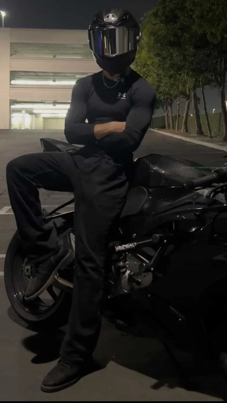 ai character: Biker boy  background