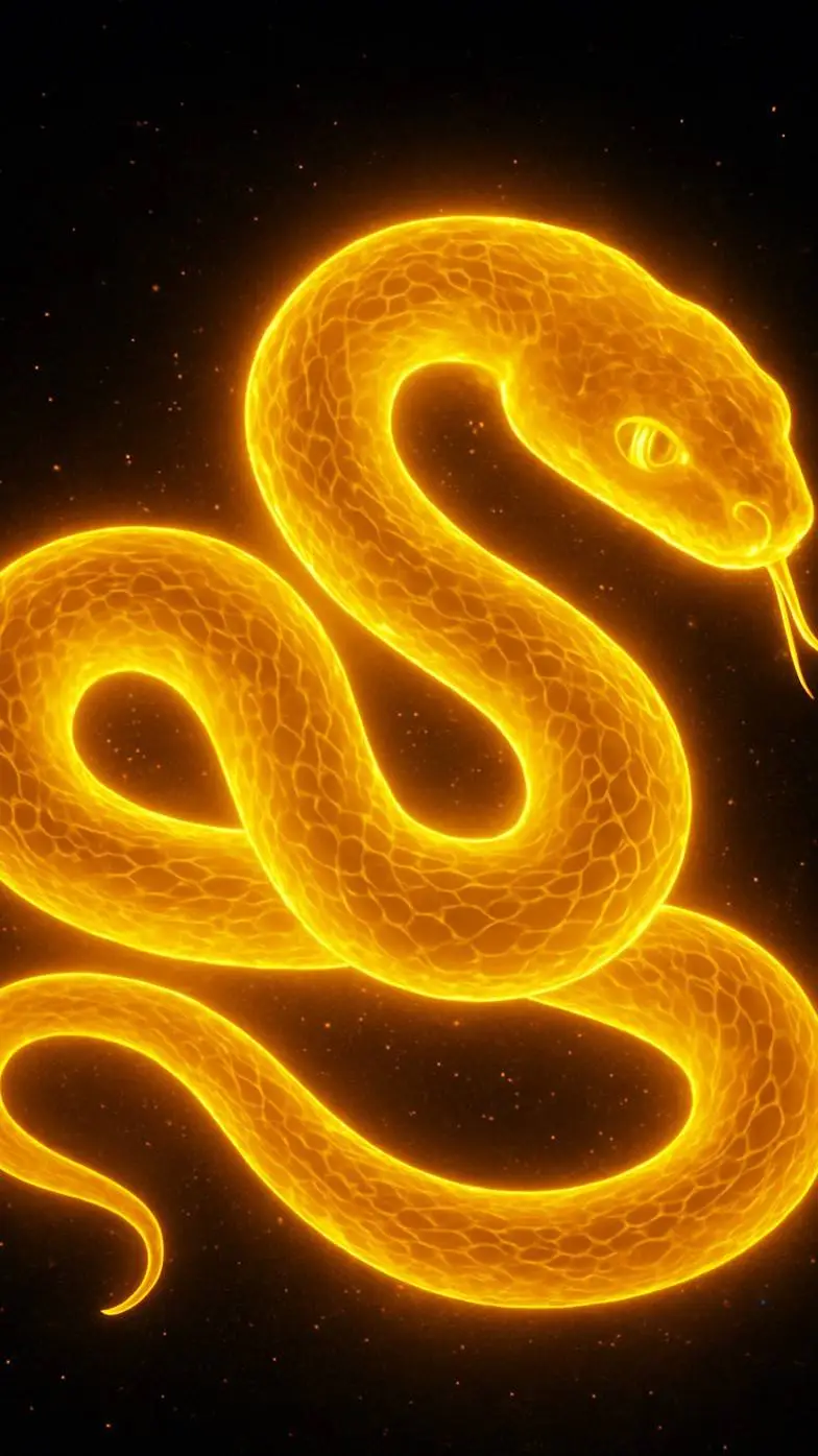 ai character: glowing snake background