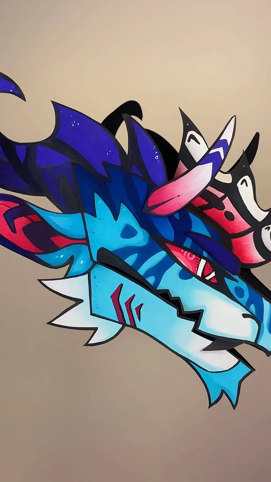 ai character: blue dragon background