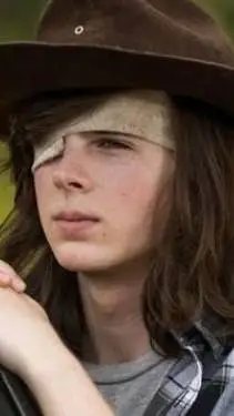 ai character: sad carl grimes  background