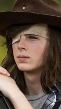 ai character: sad carl grimes  background