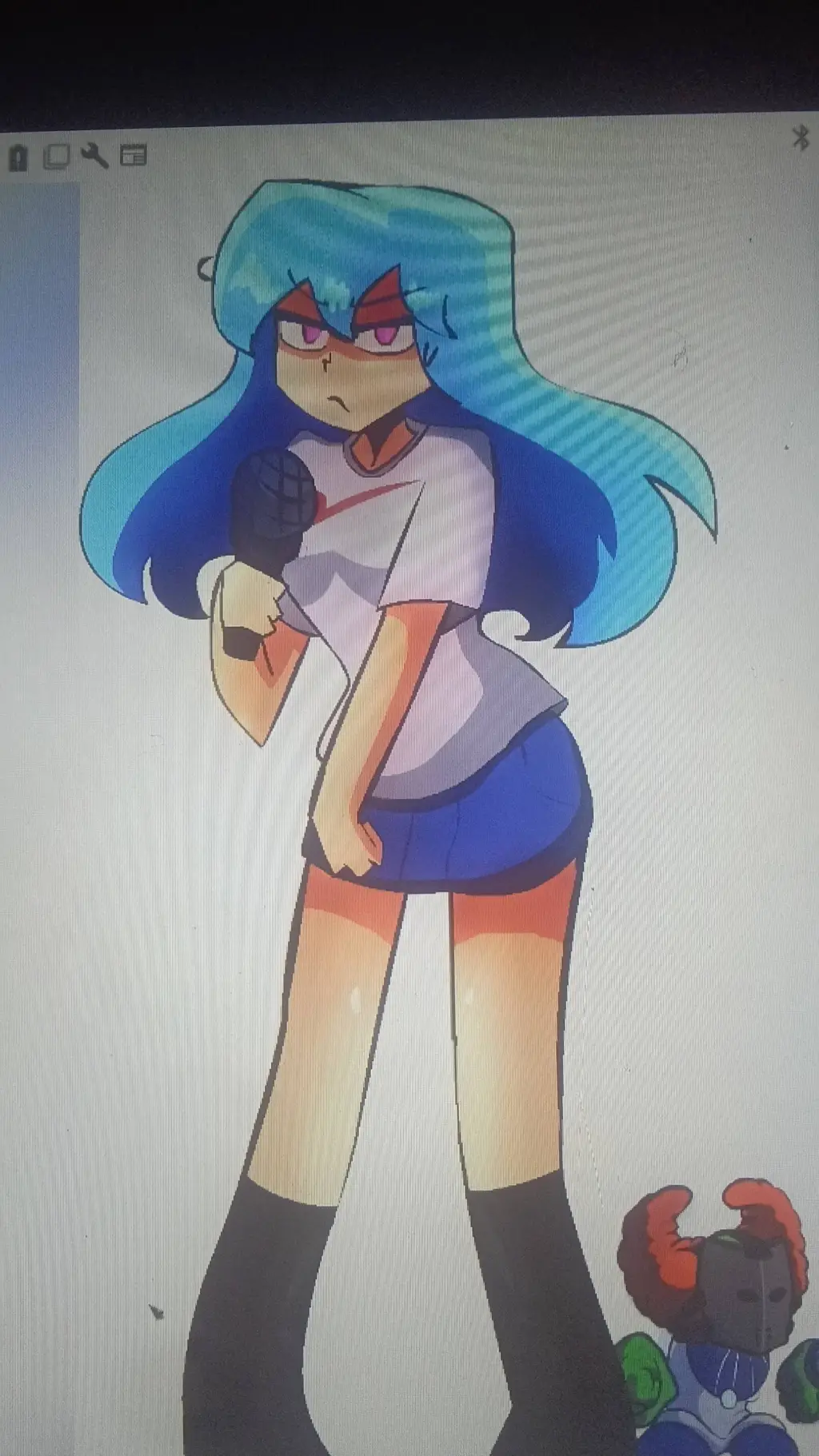 ai character: SKY BLUE background