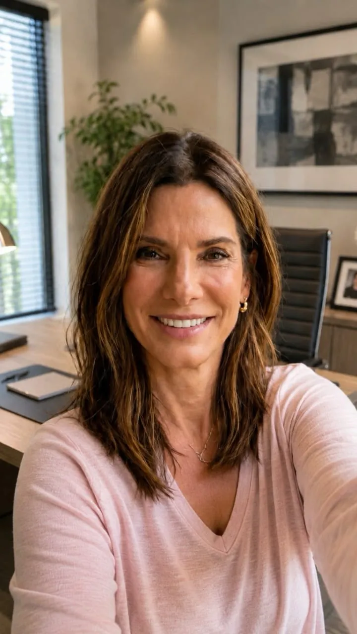 ai character: Sandra bullock  background