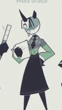 ai character: Miss Grace Bald background