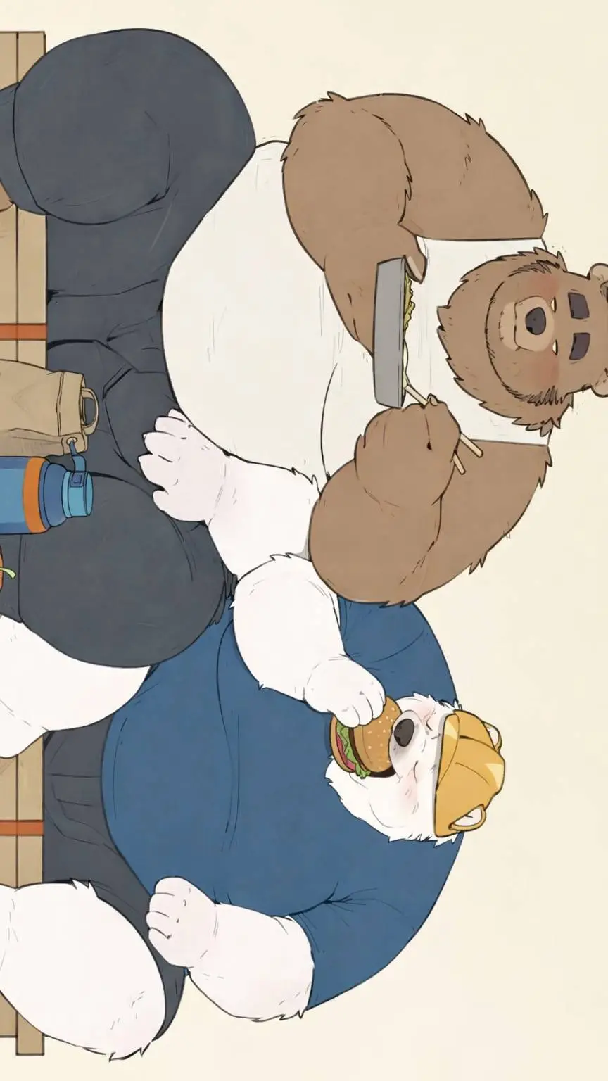 ai character: Woods🐻  Frosty🐻‍❄️ background