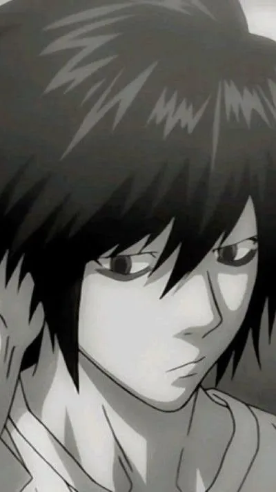 ai character: L from death note  background