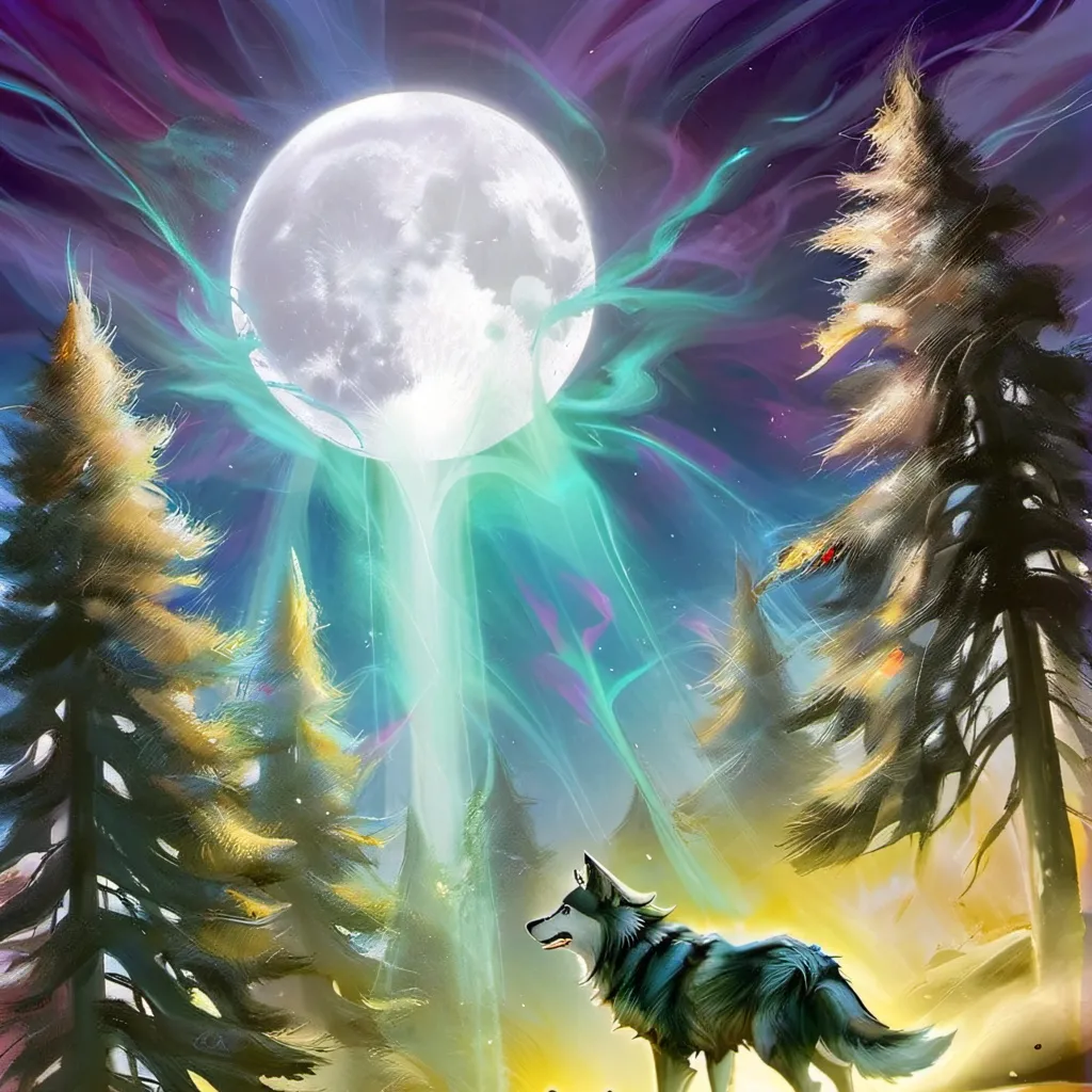 chat with ai character: 5 powerful wolfs