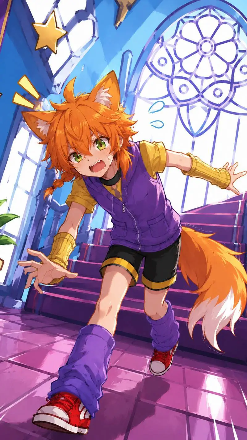 ai character: kitsune  background