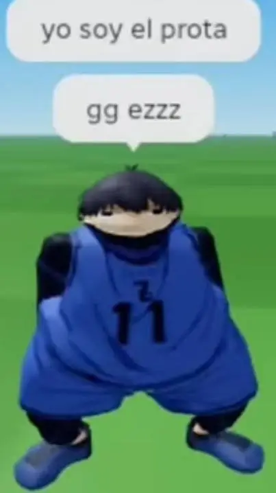 ai character: Bloqueo azul background