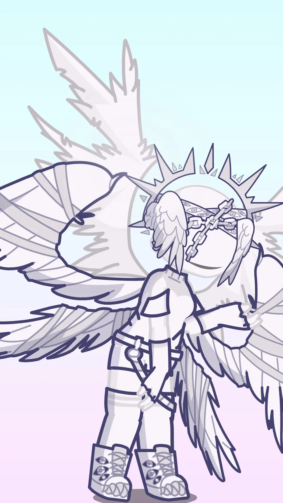 ai character: An angel....  background