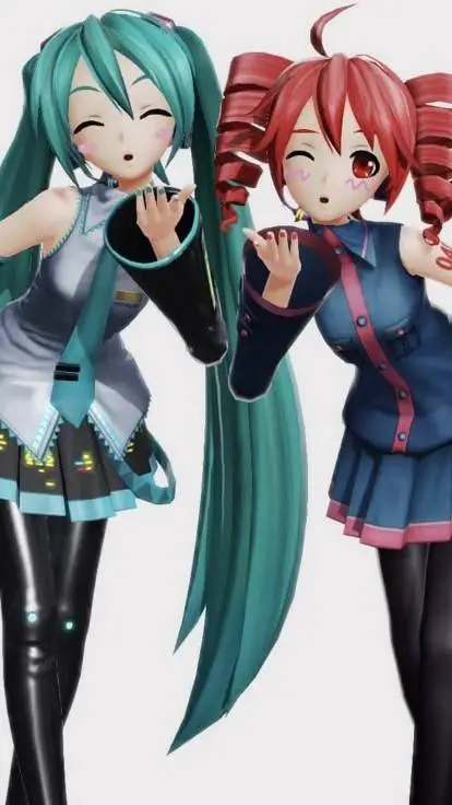 ai character: miku and teto background