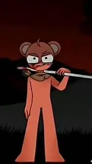 ai character: Sky red soul background