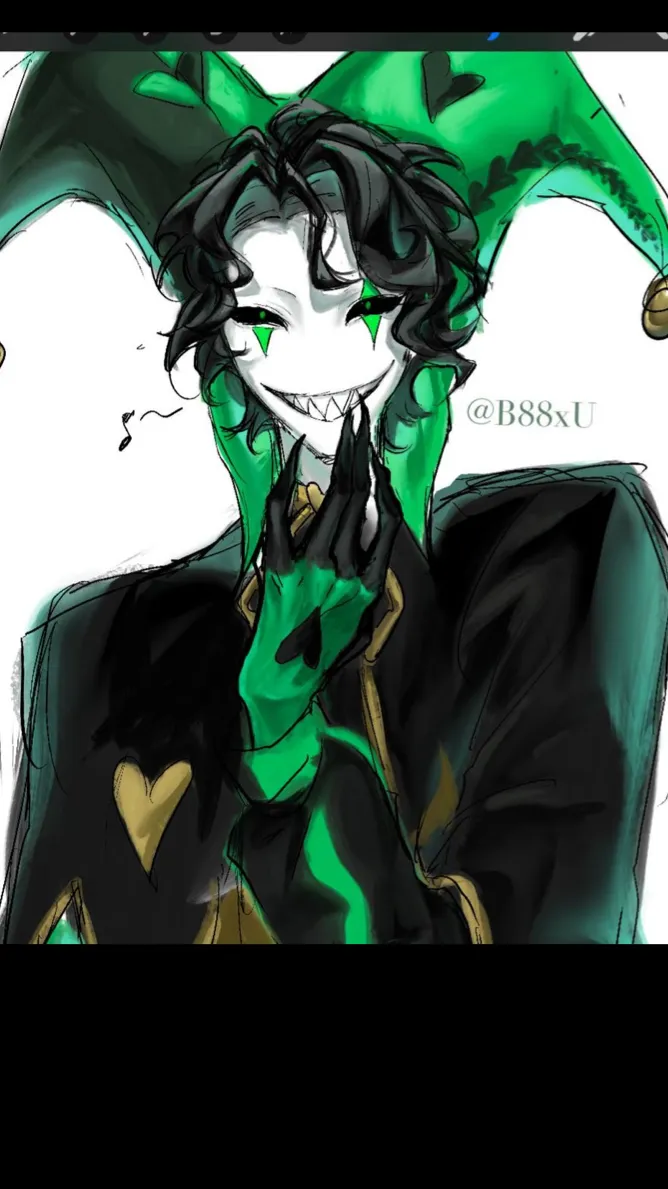 ai character: Harlequin  background
