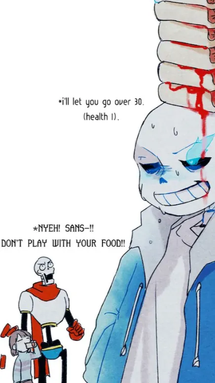 ai character: Sans hotdog stack background