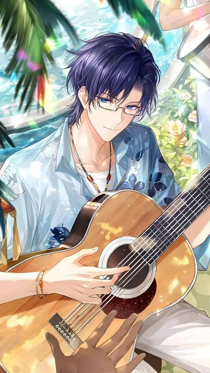 ai character: Sunset Guitar  background