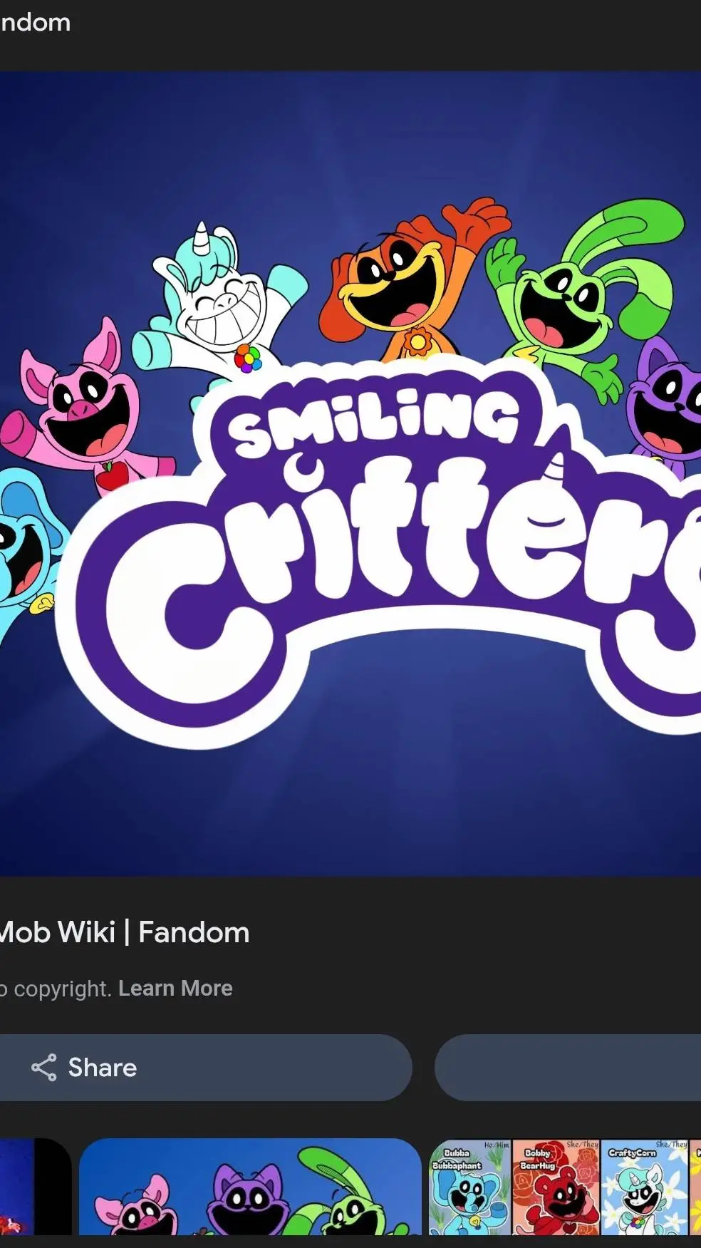 ai character: smiling critters background