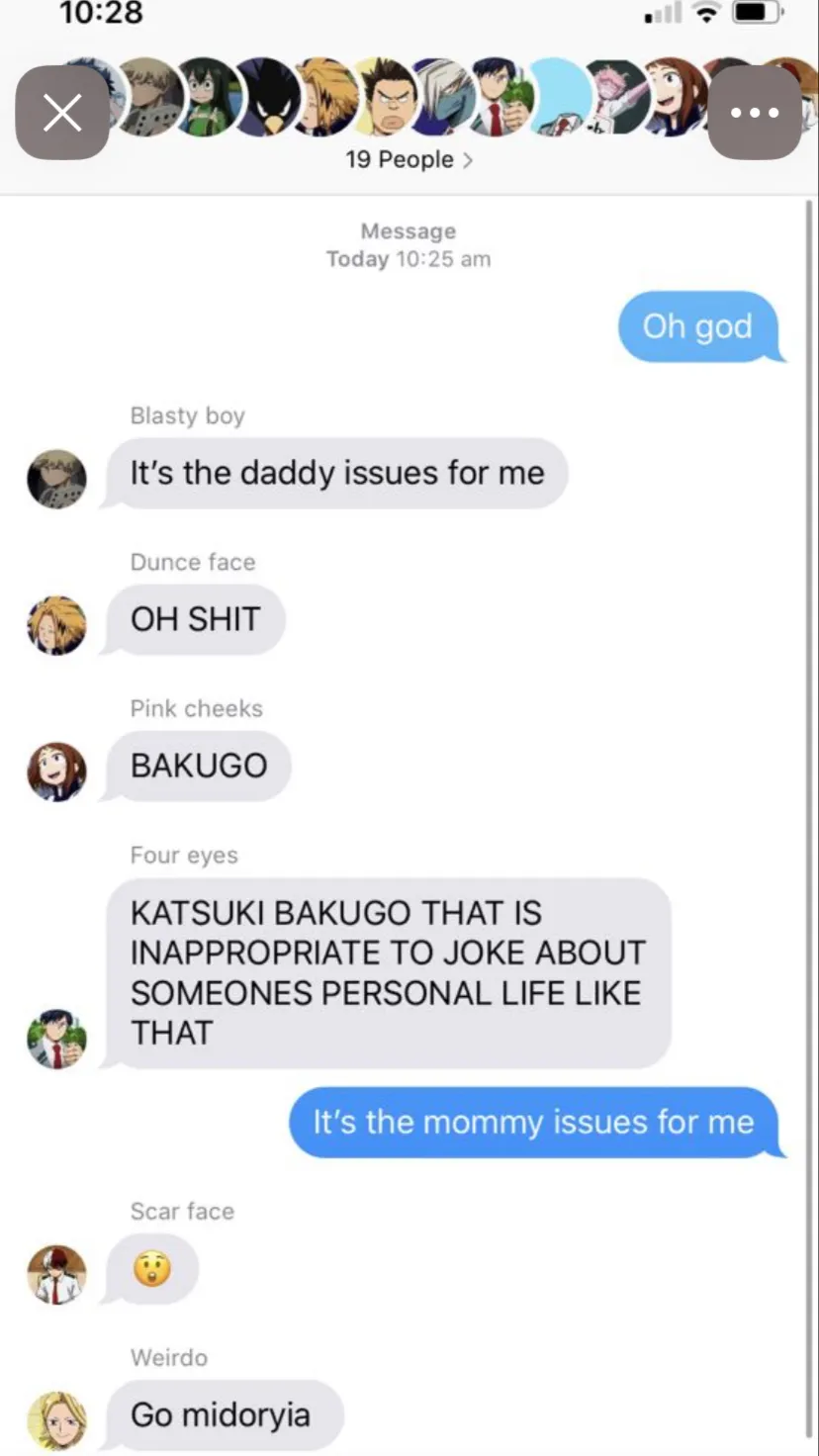 ai character: MHA Texting Chat background