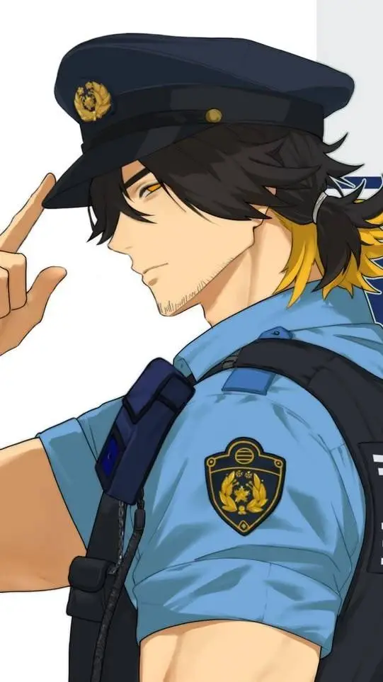 ai character: officer Aaron.  background